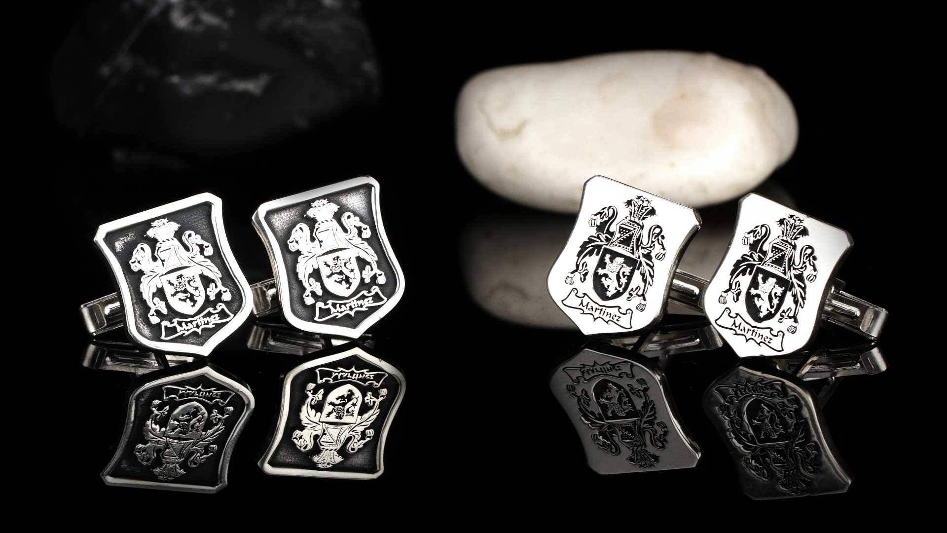 Family Crest Cufflink Silver and Solid Gold